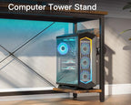 Coleshome 66" L Shaped Gaming Desk with Outlet, L Shaped Desk with CPU Stand, Corner Computer Desk, Home Office Desk, Writing Desk, Vintage
