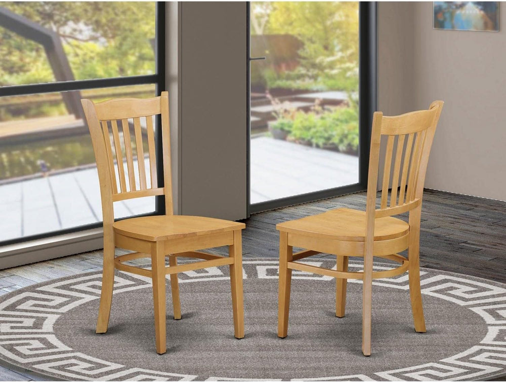 East West Furniture GRC-OAK-W Groton Kitchen Dining Chairs - Slat Back Wooden...