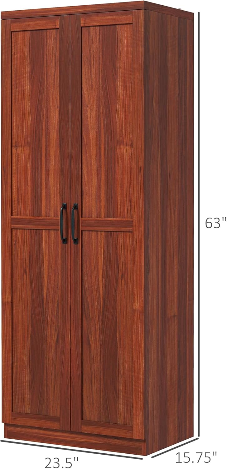 63" Kitchen Storage Pantry Cabinet with 2 Doors & Adjustable Shelves...