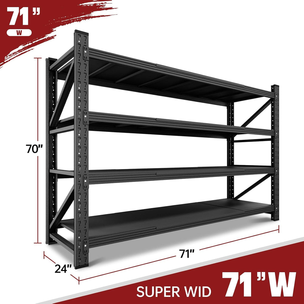 RAVIGIN 5000LBS Storage Shelves,71" W Garage Shelving Heavy Duty Metal A...