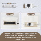 Cable Management Box, Handmade Rattan Cable Organizer, 2 Open Slots Cords Hider Box, Under Desk Cord Organizer for Computer Router USB Hub & Power Strip, Patent Pending, 13" x 5.1" x 5.1", White