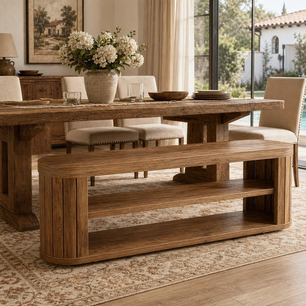 Tribesigns 47.2 in. 3-Tier Entryway Bench with Shoe Storage,Farmhouse Wooden ...