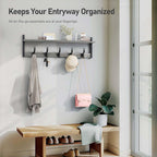 Tatub 29" Rustic Coat Rack Wall Mount with Shelf, Heavy Duty Wall Hooks with Shelf, Entryway Rustic Hat Rack Wall Coat Hangers for Living Room, Hallway, Kitchen