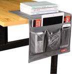 Bedside Storage Organizer, Table Cabinet Bedside Organizer Caddy for Remotes Phone Glasses (Classic 4 Pockets-Grey)