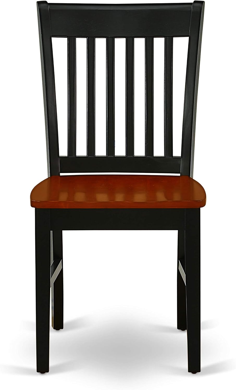 East West Furniture NFC-BCH-W Norfolk Dining Chairs - Slat Back Wood Seat Kit...