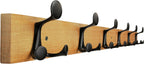 SKOLOO 39-Inch Light Brown Wood Coat Rack Wall Mount with 6 Triple Hooks - Ideal for Family Entrances, Classrooms, and Pet Supplies Storage - Perfect Coat Hooks for Wall