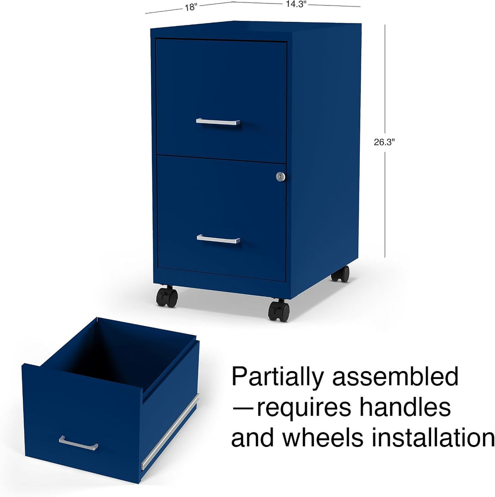 Staples 2-Drawer Vertical File Cabinet, Letter Size, Lockable, Blue | Mobile ...