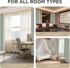 Joydeco Blackout Curtains for Bedroom - 100% Light Blocking 2 Panels Sage Green Drapes 100"W x 96"L, Thermal Insulated Room Darkening Curtains, Linen Textured for Living Room, Rod Pocket & Back Tabs
