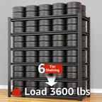 Extra Big/Large 55.12"Wide Father&I Industrial 6-Heavy-Dudy-Shelf-Rack Tall Metal/Steel Adjustable Garage Bin Storage Shelving Stand Shelves Units/System for Shed, 84" H*55.12W * 24" D, Black