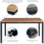 Boardest Modern Simple Computer Desk, 48 inch Vintage Office Desk Computer Table, Study Writing Study Desk Workstation for Home Office, Walnut and Black(48x24 Inches,)