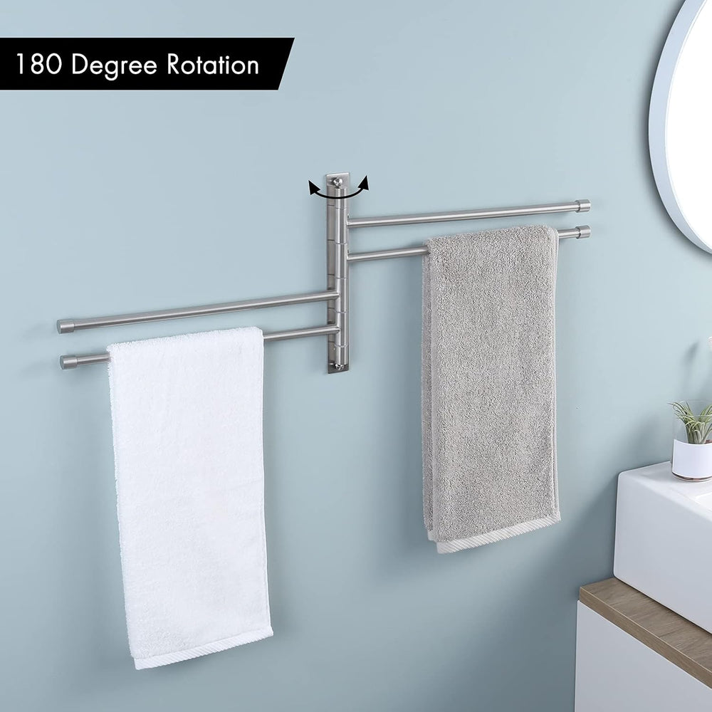 KES Swivel Towel Rack 4-Arm, Bathroom Swivel Towel Bar, Space Saving