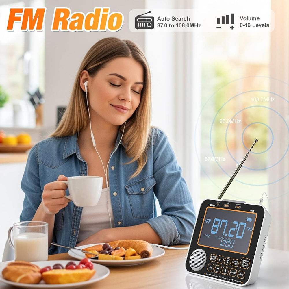 NOAA Weather Alert Radio for Home - S.A.M.E. Localized Programming