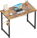 ODK 32 Inches Small Desk for Home Office, Computer Study Table for Small Spaces, Writing Desk with Headphone Hooks, Vintage