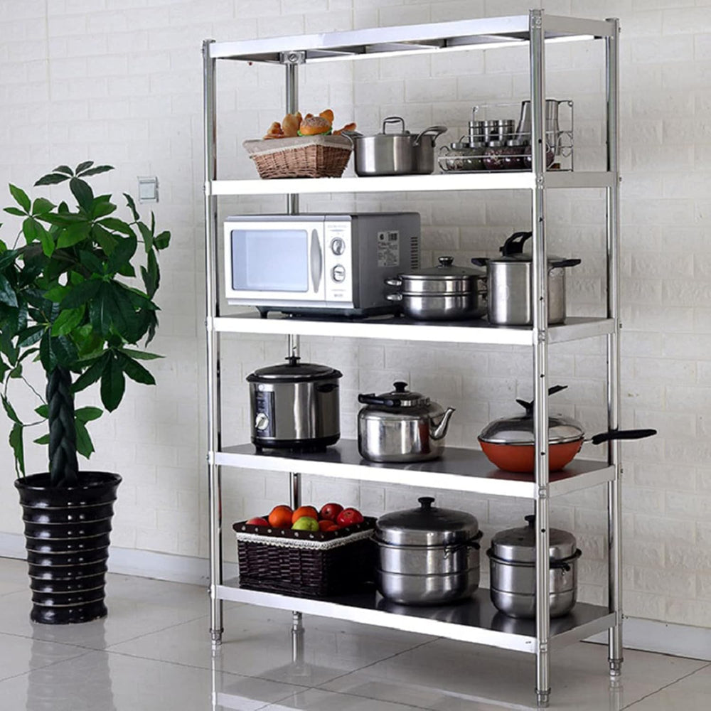 Kitchen Island Baker's Rack with 5 Tier Microwave Stand and Storage Shelf...