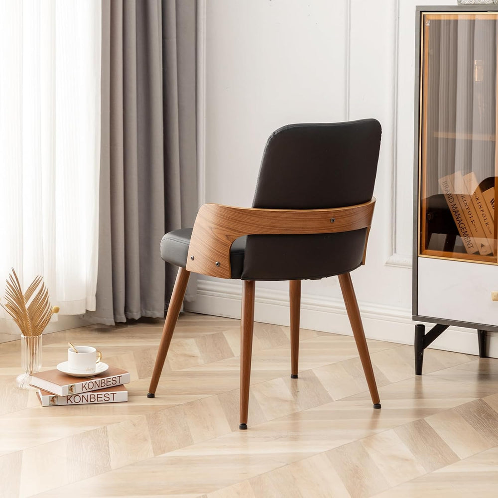 Dining Room Chairs,Mid Century Modern Kitchen Chairs,Upholstered Faux Leather...