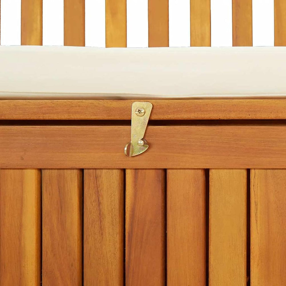 Gecheer Storage Bench Rustic Solid Acacia Wood 120x63x84 cm for Garden Outdoo...