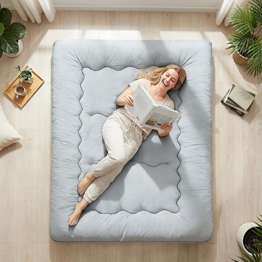 DUMOS Japanese Floor Mattress Twin Size, 4" Thick Futon Mattress, Gray |...