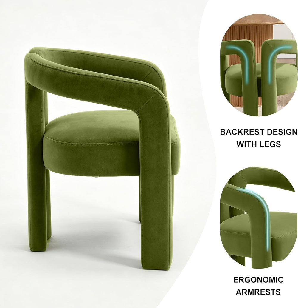 Modern Velvet Dining Chairs Set of 1, Mid Century Modern Upholstered Accent C...