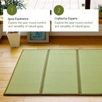 MIINA Japanese Traditional Tatami Mat, Igusa (Rush Grass) Floor Mattress, Futon, 55"x78" (Full, Natural)