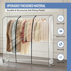 Clear Garment Rack Cover 43" L x 20" W x 60" H, Clothes Rack Cover with Reinforced Zipper, Waterproof PEVA Dustproof Protection – Cover Only, Rack Not Included