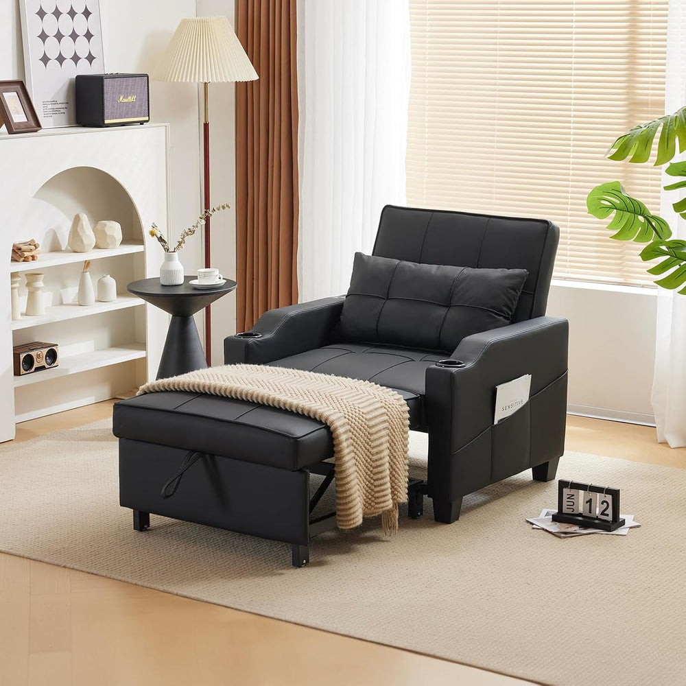 VINGLI Convertible Sleeper Chair Bed, Pull Out Sofa Couch for Living Room | B...