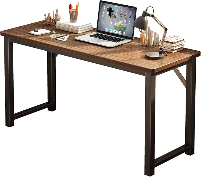 31.5 Inch Office Computer Desk,Office Table for Small Spaces,Gaming Desk,Writing Work Study Kids Modern Simple PC Home Bedroom Table with Metal Frame Wood Tabletop,Rustic Walnut