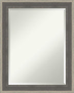 Amanti Art Grey Wall Mirror 29x23 Cottage Grey Silver Rectangle Bathroom Mirror for Wall Decor Living Room, Medium Casual Wood Frame, Hangs Horizonally and Vertically, Bathroom Decor, Beveled Edge