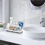 Marble Bathroom Countertop Organizer - Detachable 7 Slots Kids Electric Toothbrush and Toothpaste Holde Drainage for Bathroom Accessories Organization Counter Vanity Storage, Grey