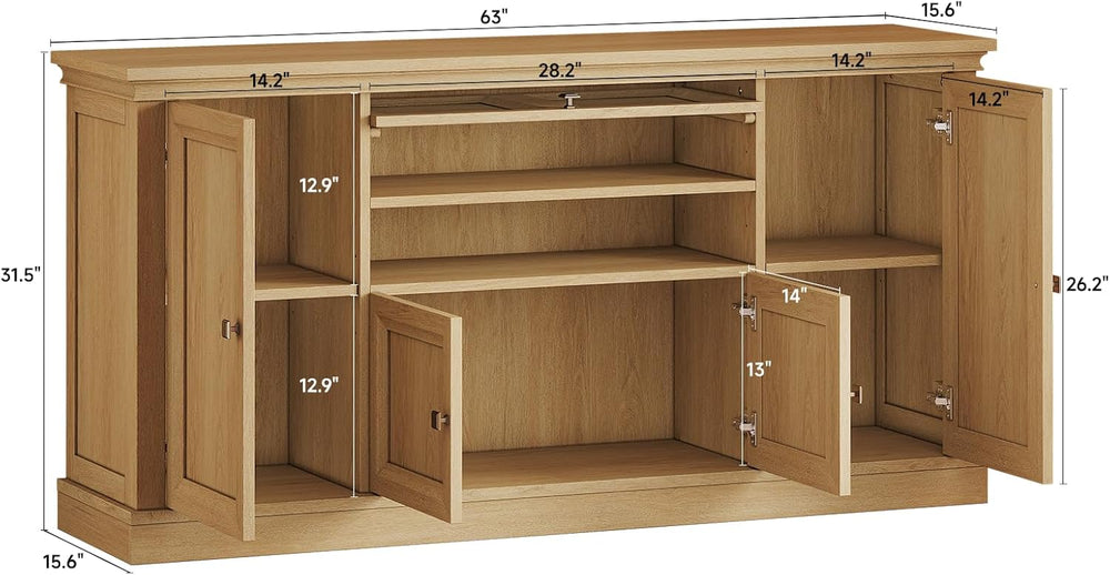 ONBRILL 63" Large Buffet Cabinet with Storage, Farmhouse Sideboard Cabin...