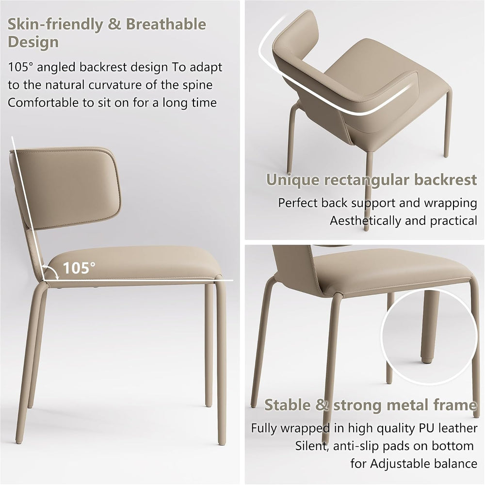 YOUNIKE Upholstered Dining Chair Single Premium Faux Leather Kitchen Dining R...