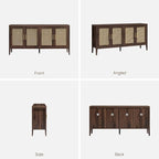 SICOTAS TV Stands for Living Room-Entertainment Center with Storage for Bedroom-Mid Century Modern Television Stands with 4 Doors 59" Media Console TV Cabinet Credenza for 45 50 55 60 65 Inch TVs