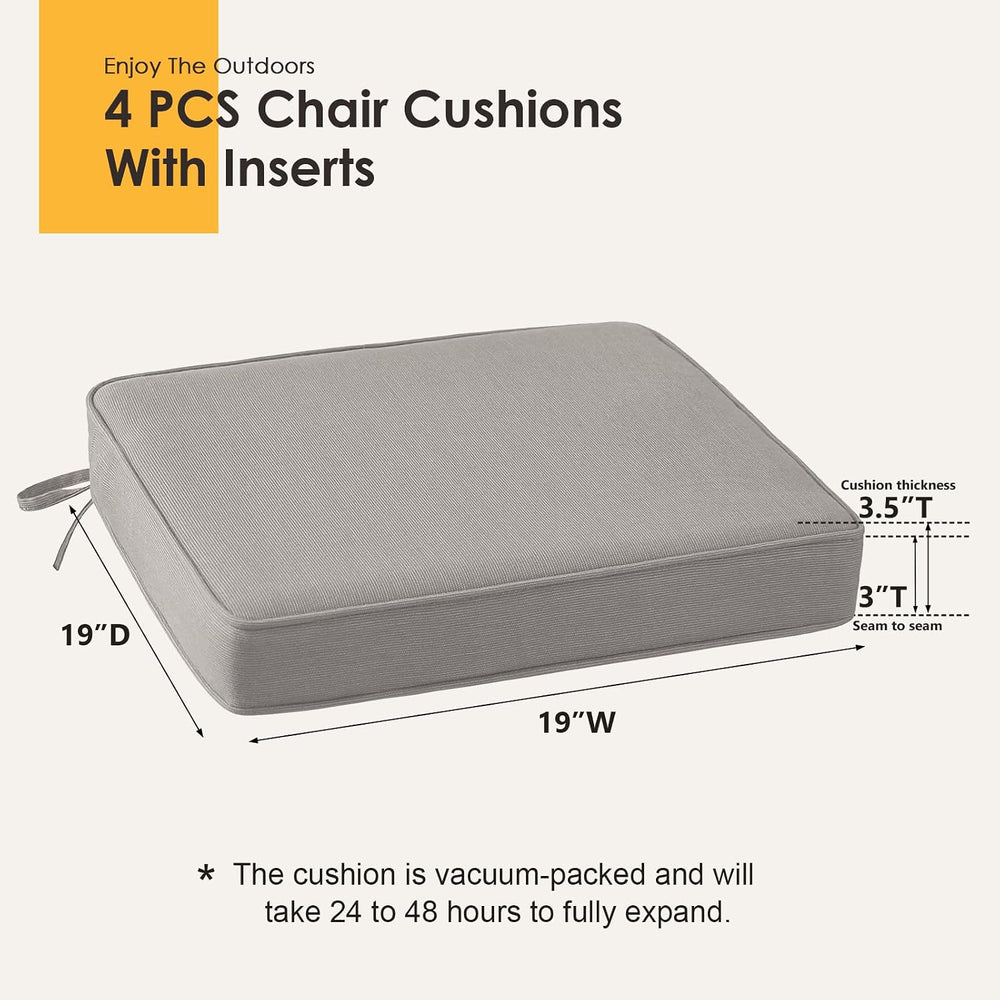 Outdoor Sunbrella Square Corner Seat Cushion, 19"x19"x3", Set ...