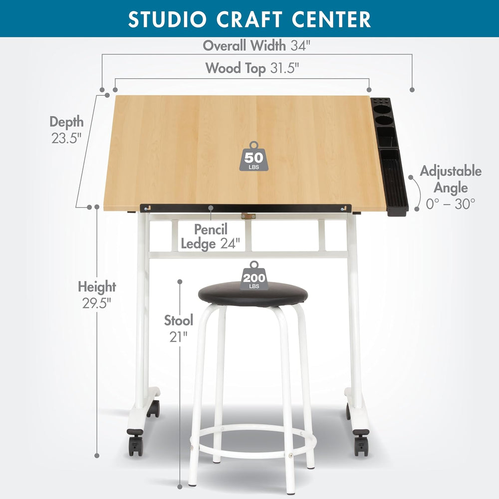 Studio Designs 13240 Craft Center, White/Maple,34" W x 23.5" D x 37...