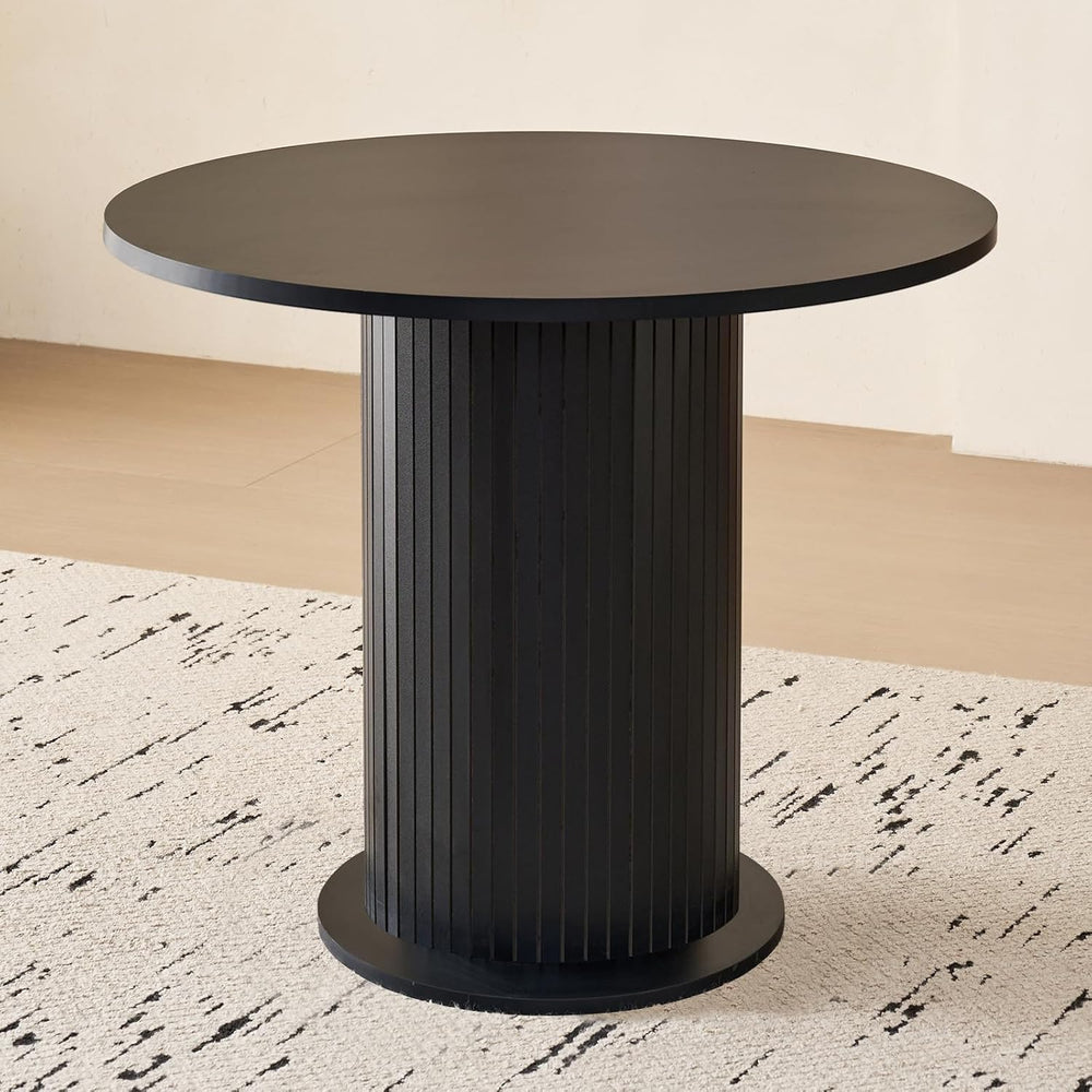 31.5" Round Dining Table for 2, Modern Small Pedestal Kitchen Table, Spa...