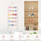 SNOWSTAR Macrame Hair Claw Clip Organizer,Hanging Hair Clip Holder and Storage for Women Girls,Claw Clip Hanger Home Decor for Wall,Door,Closet