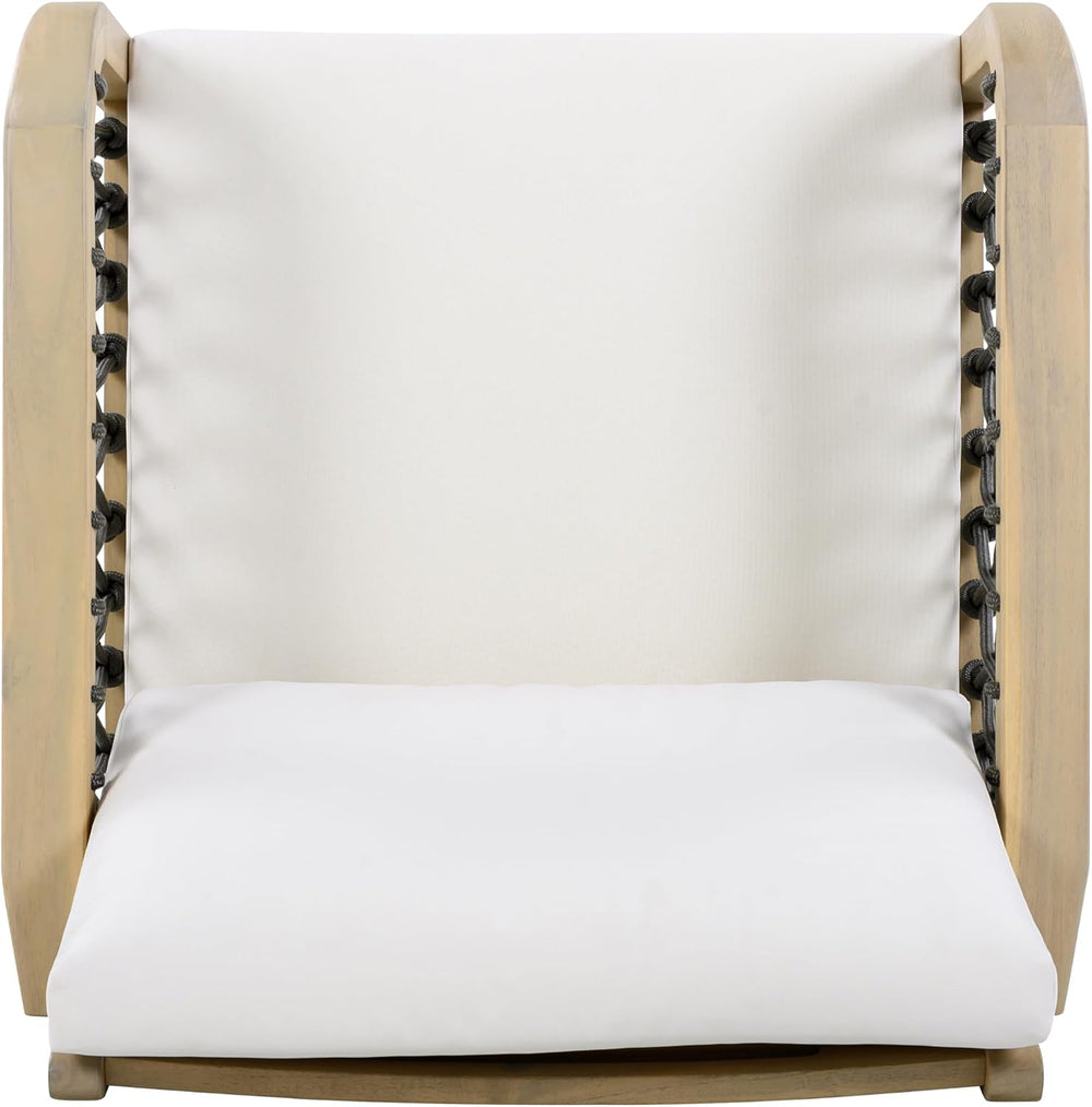 Outdoor Acacia Wood Club Chair with Handwoven Rope, Weather-Resistant, Set of...