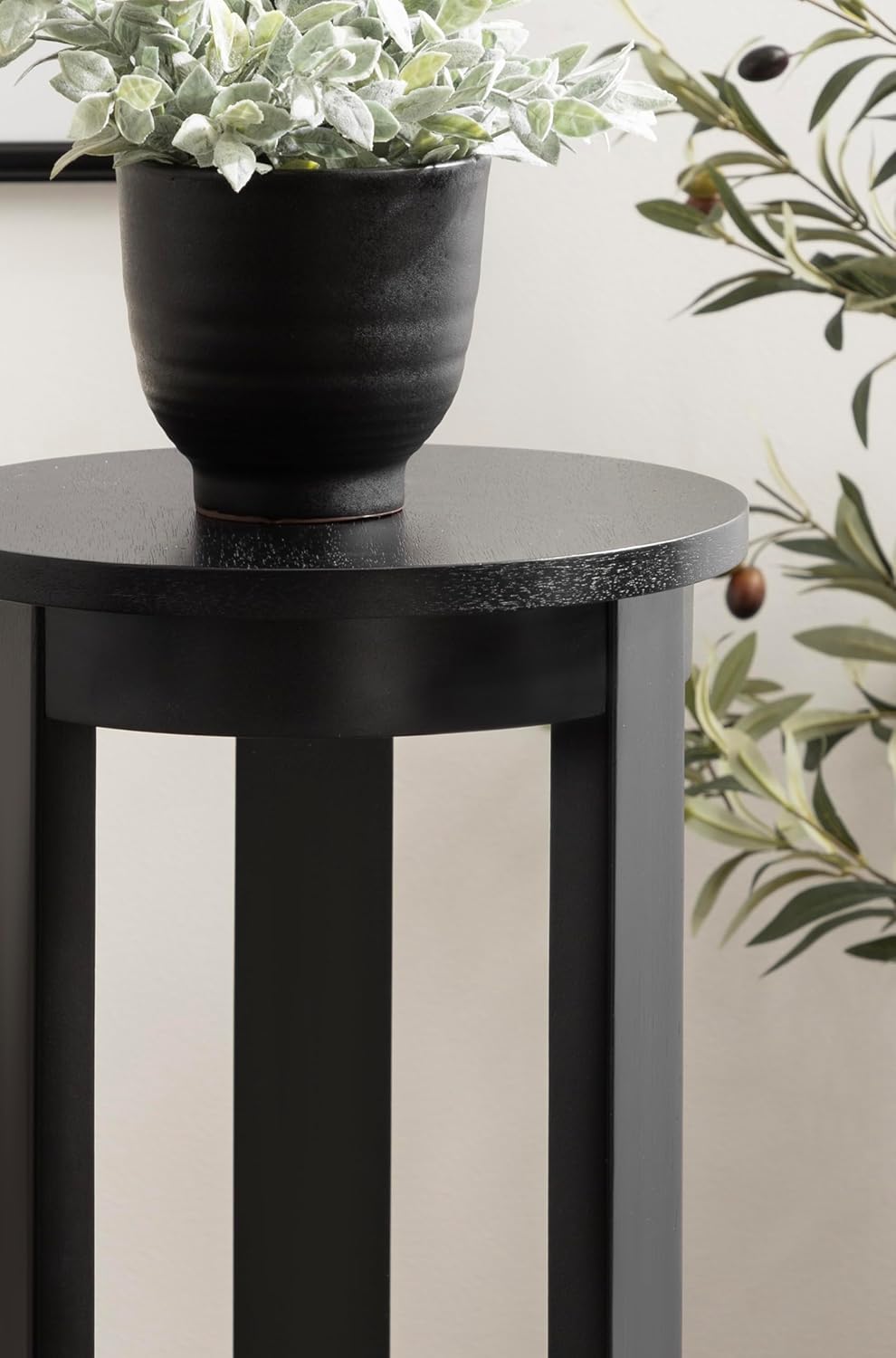 Kate and Laurel Foxford Modern Tiered Round Drink Table, 12 x 12 x 30, Black,...