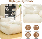 Jumbo Plush Bean Bag Chair for Adults with Head & Back Support - Extra Large Durable Tear-Resistant Fabric (Large)