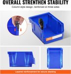 VEVOR Plastic Stackable Storage Bins 24 Pack (5 x 4 x 3-Inch), Hanging Stackable Storage Organizer Bins, Heavy Duty Stacking Containers for Closet, Garage, Office, or Small Parts Organization