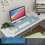 K KNODEL Large Office Leather Desk Mat, Mouse and Keyboard Pad, Computer and Laptop Mat, Desktop Protector and Cover, Writing Pad and Blotter (31.5"x15.7", Light Blue)