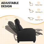 Yaheetech Recliner Chair PU Leather Recliner Sofa Home Theater Seating with Lumbar Support Overstuffed High-Density Foam & Pocket Springs, Push Back Recliners Armchair for Living Room