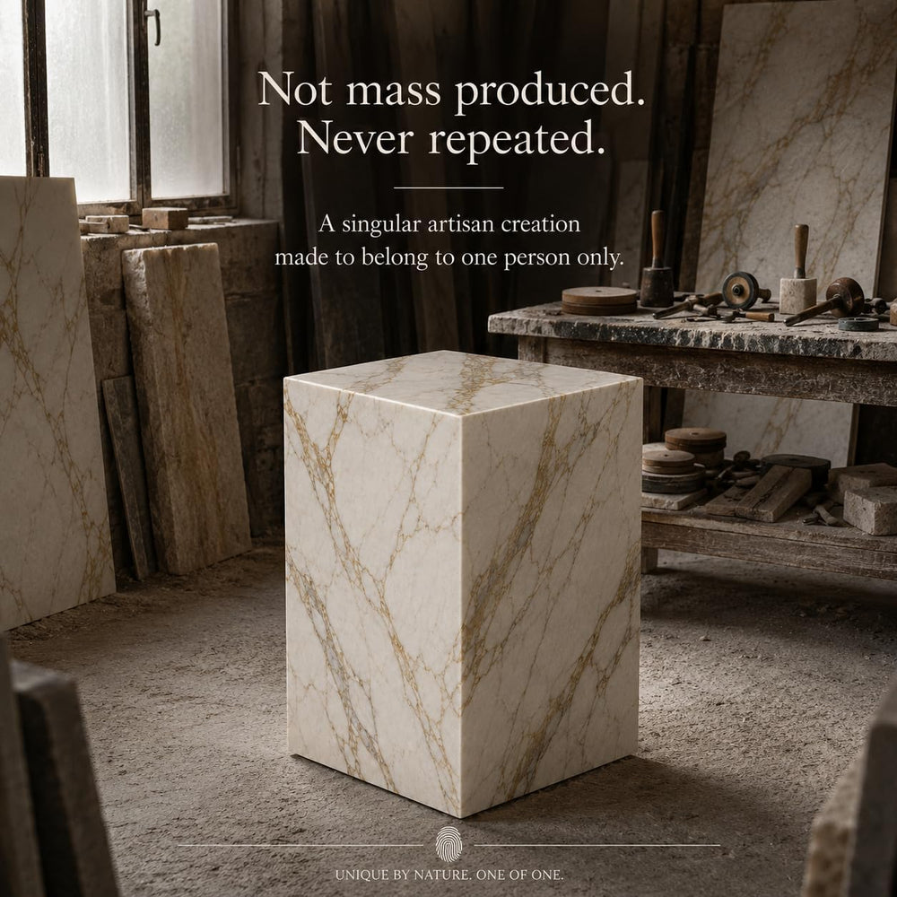 Handmade Natural Marble Side Table, Made to Order Custom Stone End Table, Lux...