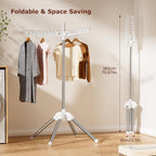 Abiglifty Rotatable and Foldable Clothes Drying Rack, Space Saving Free Standing Laundry Drying Rack for Indoor, Balcony, 1 Layer