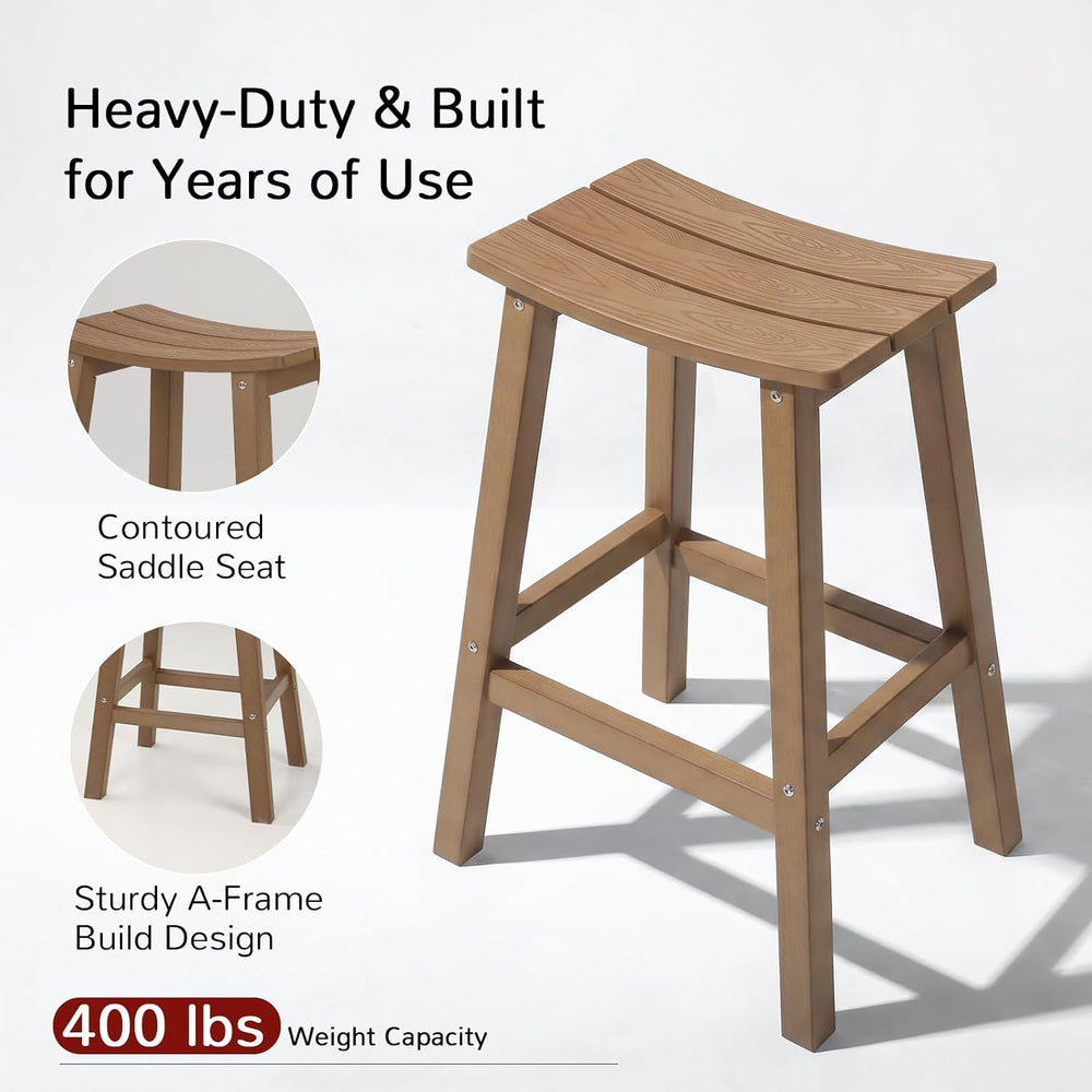 Stoog All-Weather Bar Stools Set of 4, 28" Patio Barstools, Never Rot or...