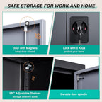 SISESOL Small Metal Cabinet with Shelves,36 inch Garage Storage Cabinet with Lock,Gray Metal Storage Cabinets with Locking Doors,Small Steel Lockable Cabinets for Home,Office,Shop,Garage