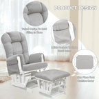 BECHAEO 5PCS Suede Glider Rocker Replacement Cushions with Ottoman Cover Thicken Soft Rocking Chair Cushion Set for Indoor Nursery Glider Rocking Chair, Light Gray | Thicken Soft Rocking Chair Cushion Set, for Indoor Nursery Glider Rocking Chair
