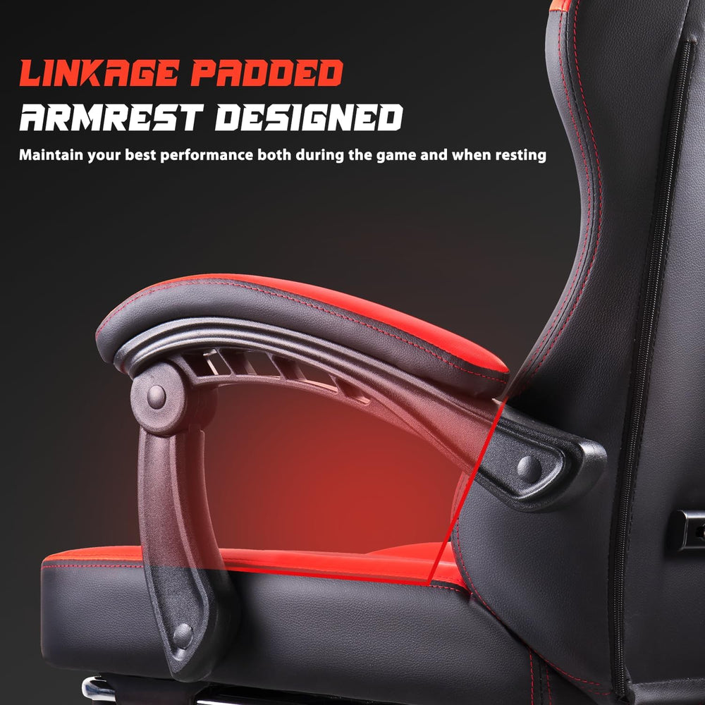 VITESSE 400 lbs Red Ergonomic Video Gaming Chair for Adults | PC Computer Cha...
