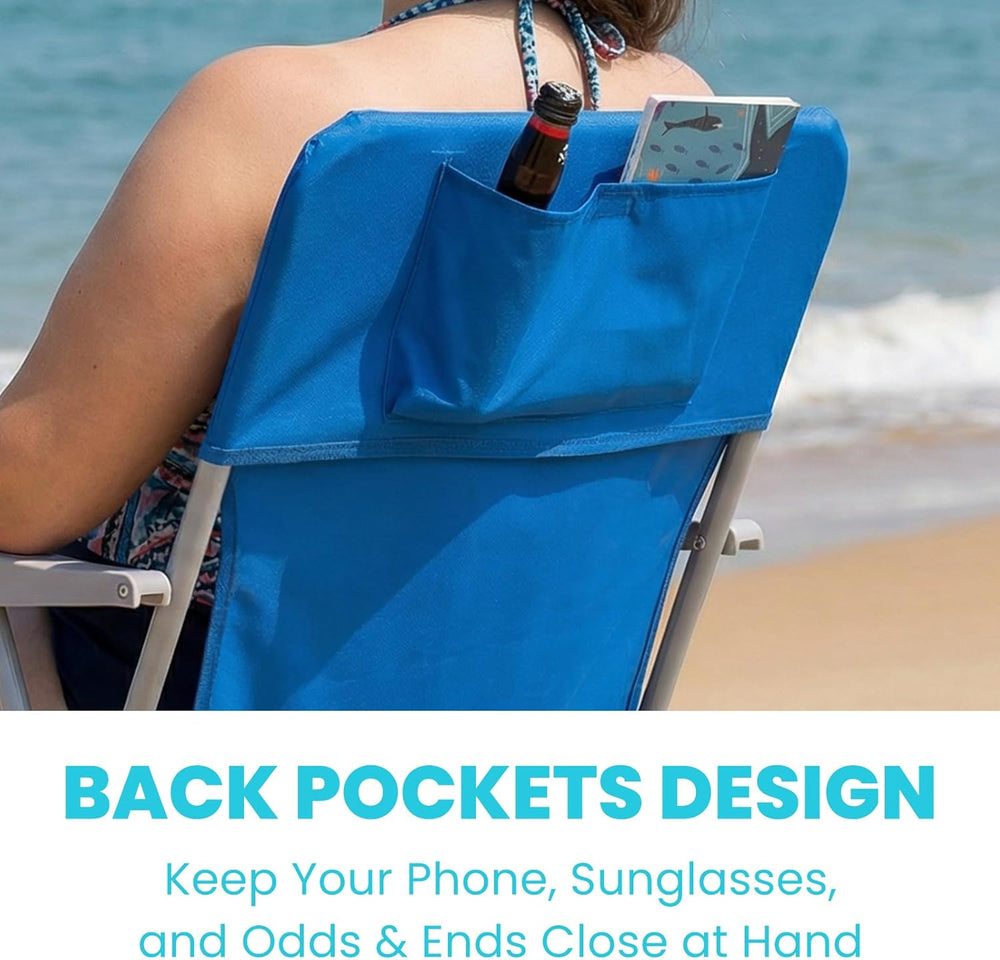 #WEJOY Folding Beach Chair for Adults, Lightweight Beach Chair with Shoulder ...