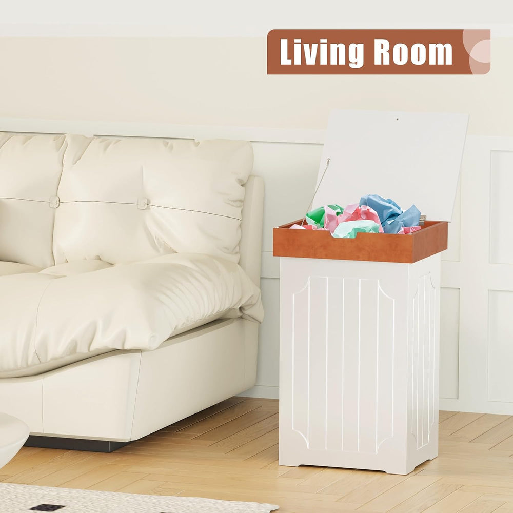 Function Home Trash Can Cabinet, 13 Gallon Kitchen Garbage Can, Wood Recyclin...
