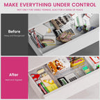 Criusia Large Drawer Organizer Bins 26 Pack | Complete 5 Size Clear Plastic Kitchen Drawer Organizers for Utensils | Bathroom Drawer Organizer Trays | Versatile for Makeup Office Organization